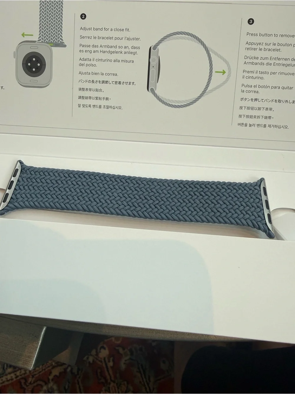 Apple Watch series 11- Blue Braided Solo Loop Smartwatch & charger
